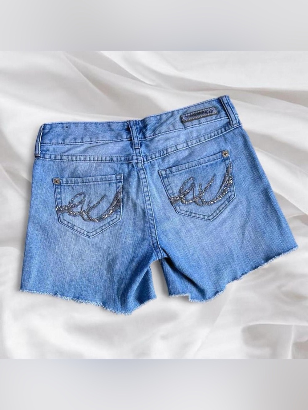 Y2K Dedazzeled Denim Cut Off Shorts
